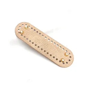 1 Pc DIY Bags Bottom Mat Pad Crochet Bags Bottom with Holes for DIY Bag Making (Apricot, Oval 1.97"×7")