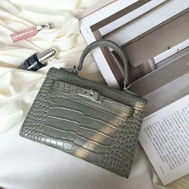 2019 new genuine leather luxury design handbag Keyy ostrich grain cowhide women's bag Original leather shoulder diagonal package