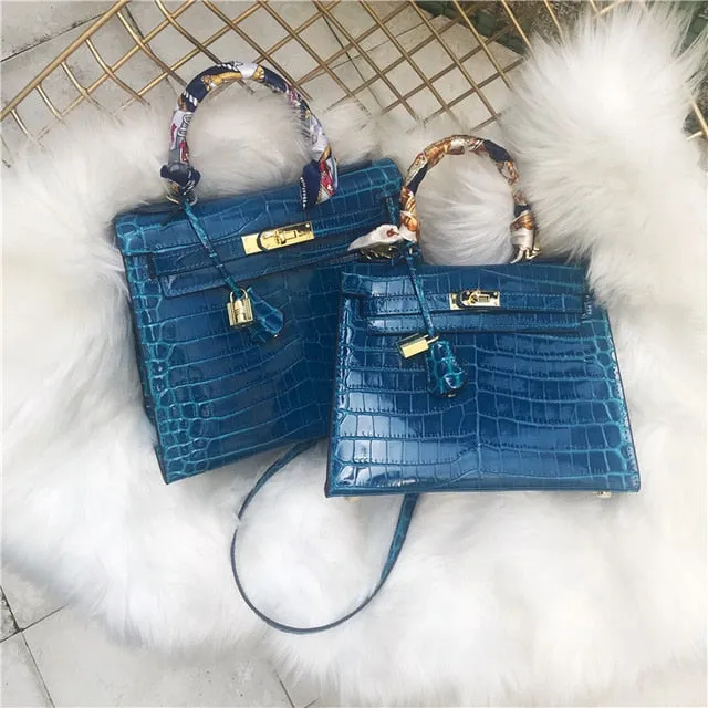 2019 new genuine leather luxury design handbag Keyy ostrich grain cowhide women's bag Original leather shoulder diagonal package