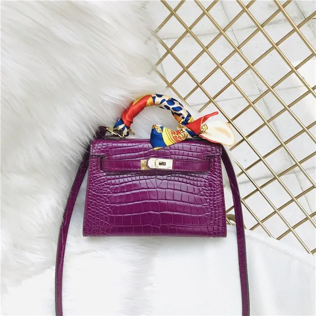 2019 new genuine leather luxury design handbag Keyy ostrich grain cowhide women's bag Original leather shoulder diagonal package