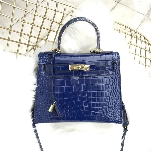 2019 new genuine leather luxury design handbag Keyy ostrich grain cowhide women's bag Original leather shoulder diagonal package