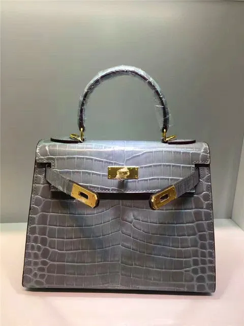 2019 new genuine leather luxury design handbag Keyy ostrich grain cowhide women's bag Original leather shoulder diagonal package