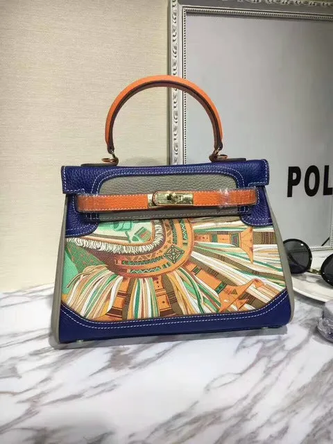 2019 new genuine leather luxury design handbag Keyy ostrich grain cowhide women's bag Original leather shoulder diagonal package