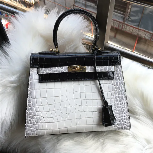 2019 new genuine leather luxury design handbag Keyy ostrich grain cowhide women's bag Original leather shoulder diagonal package