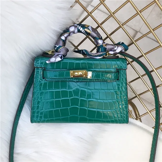 2019 new genuine leather luxury design handbag Keyy ostrich grain cowhide women's bag Original leather shoulder diagonal package