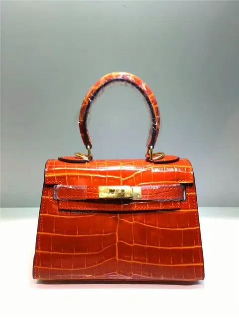 2019 new genuine leather luxury design handbag Keyy ostrich grain cowhide women's bag Original leather shoulder diagonal package