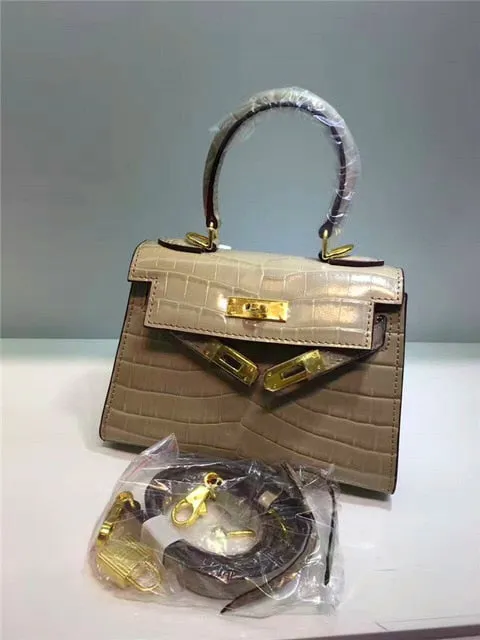 2019 new genuine leather luxury design handbag Keyy ostrich grain cowhide women's bag Original leather shoulder diagonal package