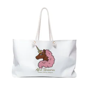 Afro Unicorn Weekender Bag - Pink & Green