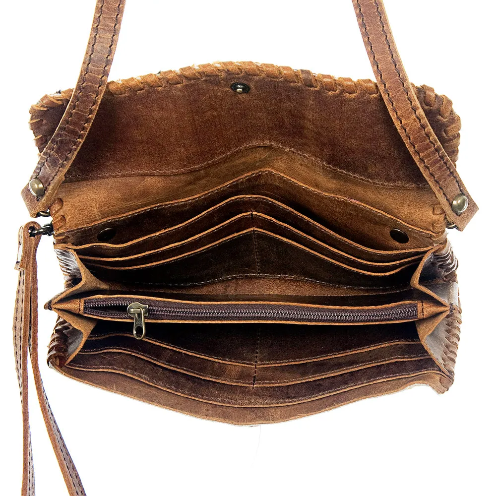 American Darling ADBG514BR Small Crossbody Hand Tooled Genuine Leather Women Bag Western Handbag Purse