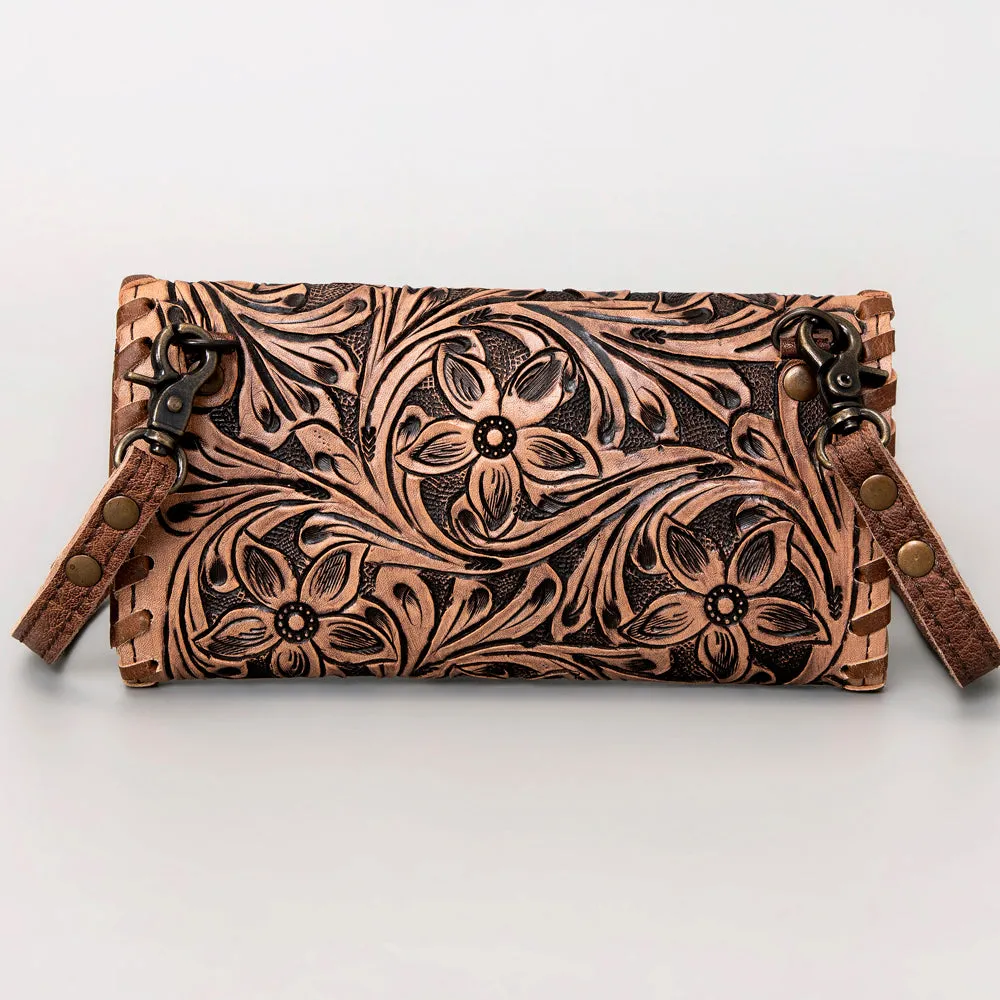 American Darling ADBG514BR Small Crossbody Hand Tooled Genuine Leather Women Bag Western Handbag Purse