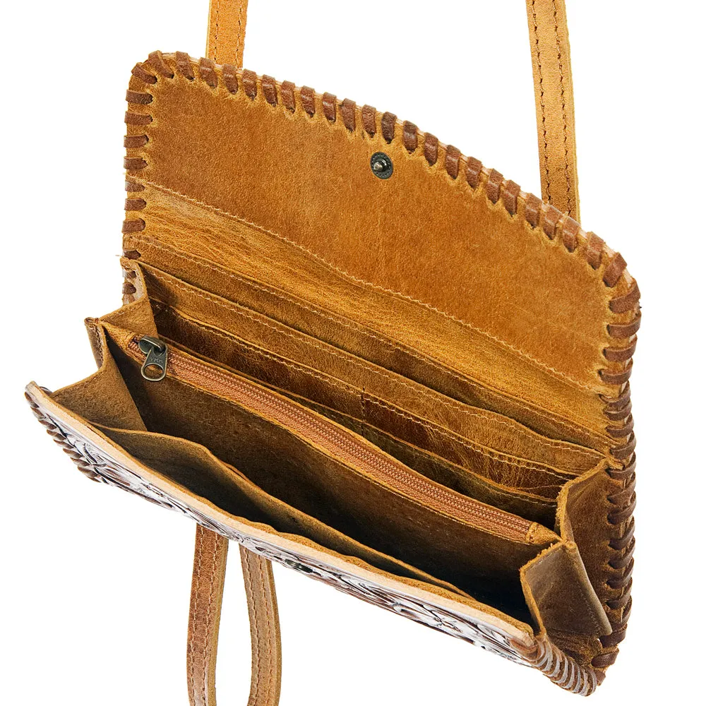 American Darling ADBG514BR Small Crossbody Hand Tooled Genuine Leather Women Bag Western Handbag Purse