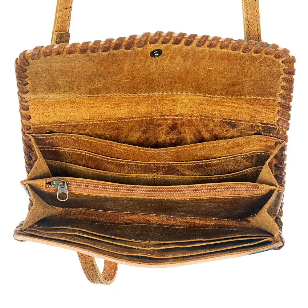 American Darling ADBG514BR Small Crossbody Hand Tooled Genuine Leather Women Bag Western Handbag Purse