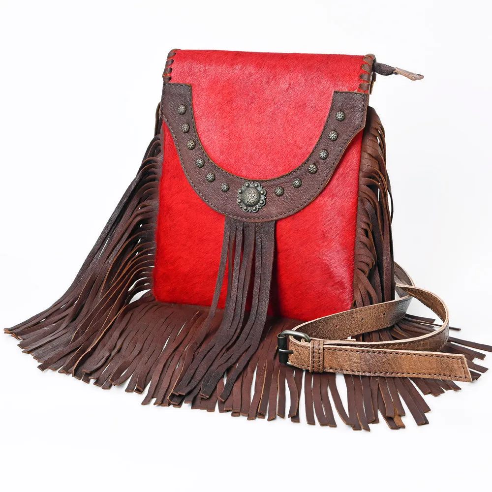 American Darling ADBG527RED Crossbody Hair-On Genuine Leather Women Bag Western Handbag Purse