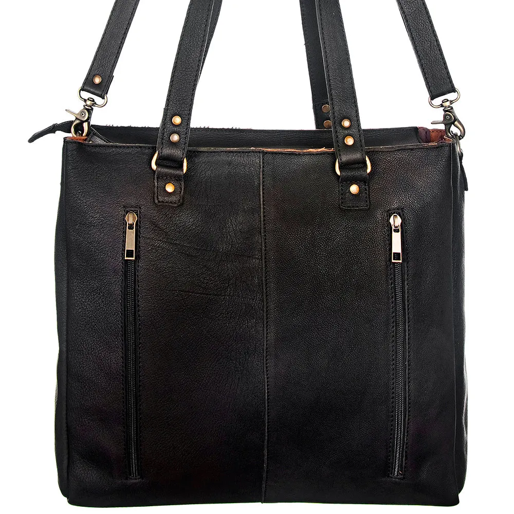 American Darling ADBGS121BKW Tote Hair-On Genuine Leather Women Bag Western Handbag Purse