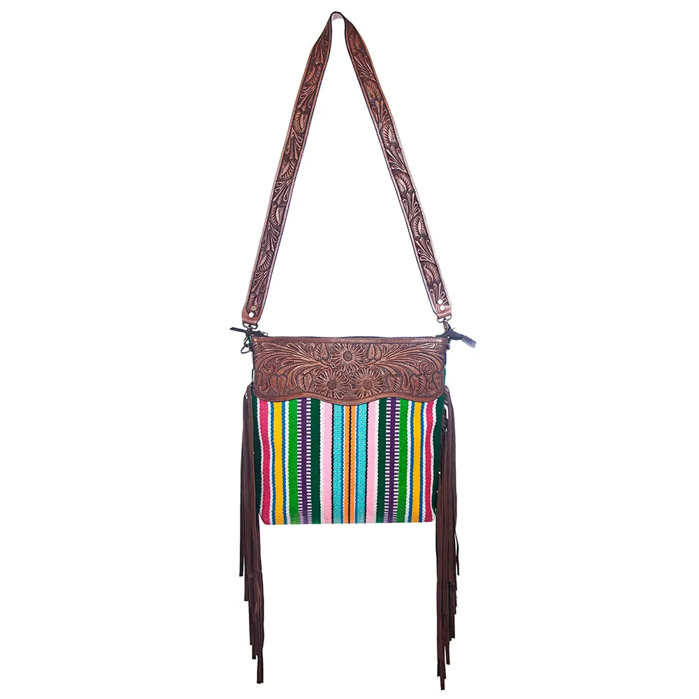 American Darling ADBGZ105R Signature Crossbody Hand Tooled Saddle Blanket Genuine Leather Women Bag Western Handbag Purse