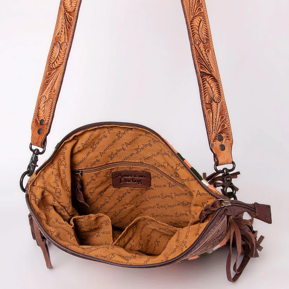 American Darling ADBGZ239 Signature Crossbody Hand Tooled Saddle Blanket Genuine Leather Women Bag Western Handbag Purse