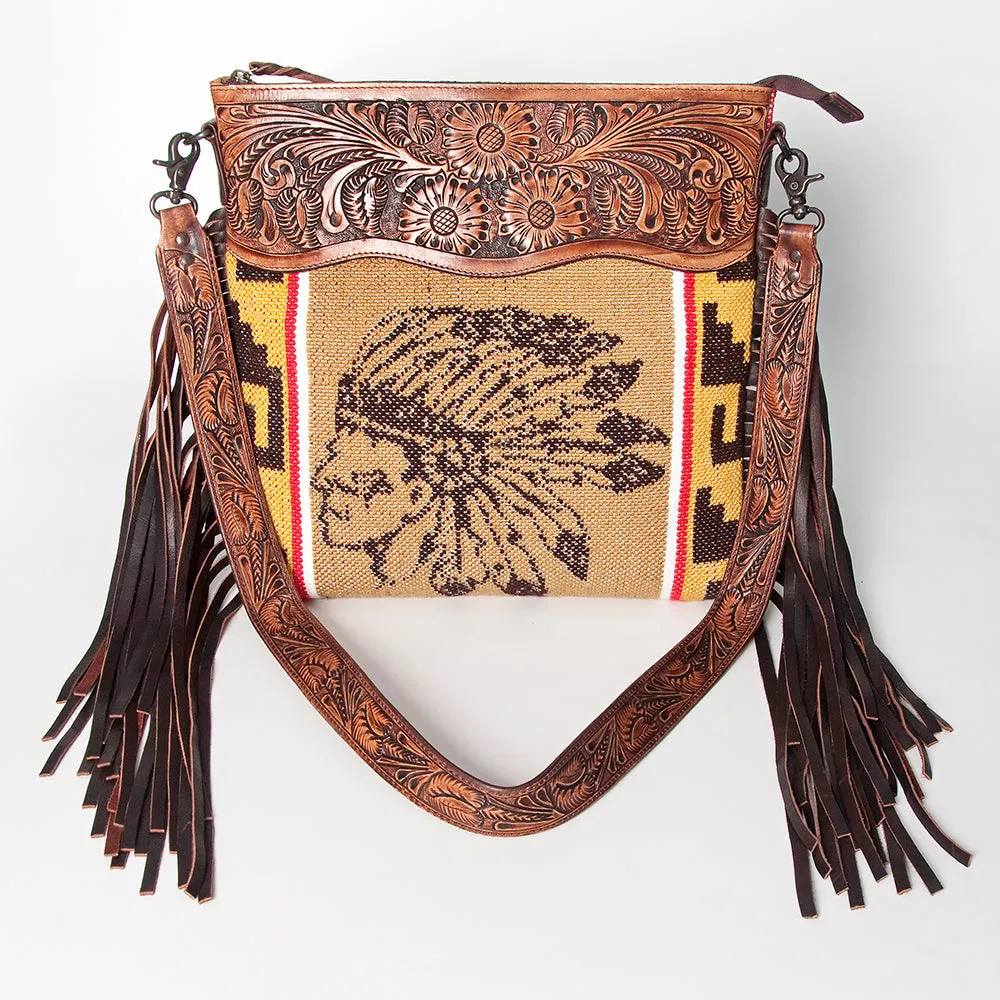 American Darling ADBGZ634 Signature Crossbody Hand Tooled Saddle Blanket Genuine Leather Women Bag Western Handbag Purse