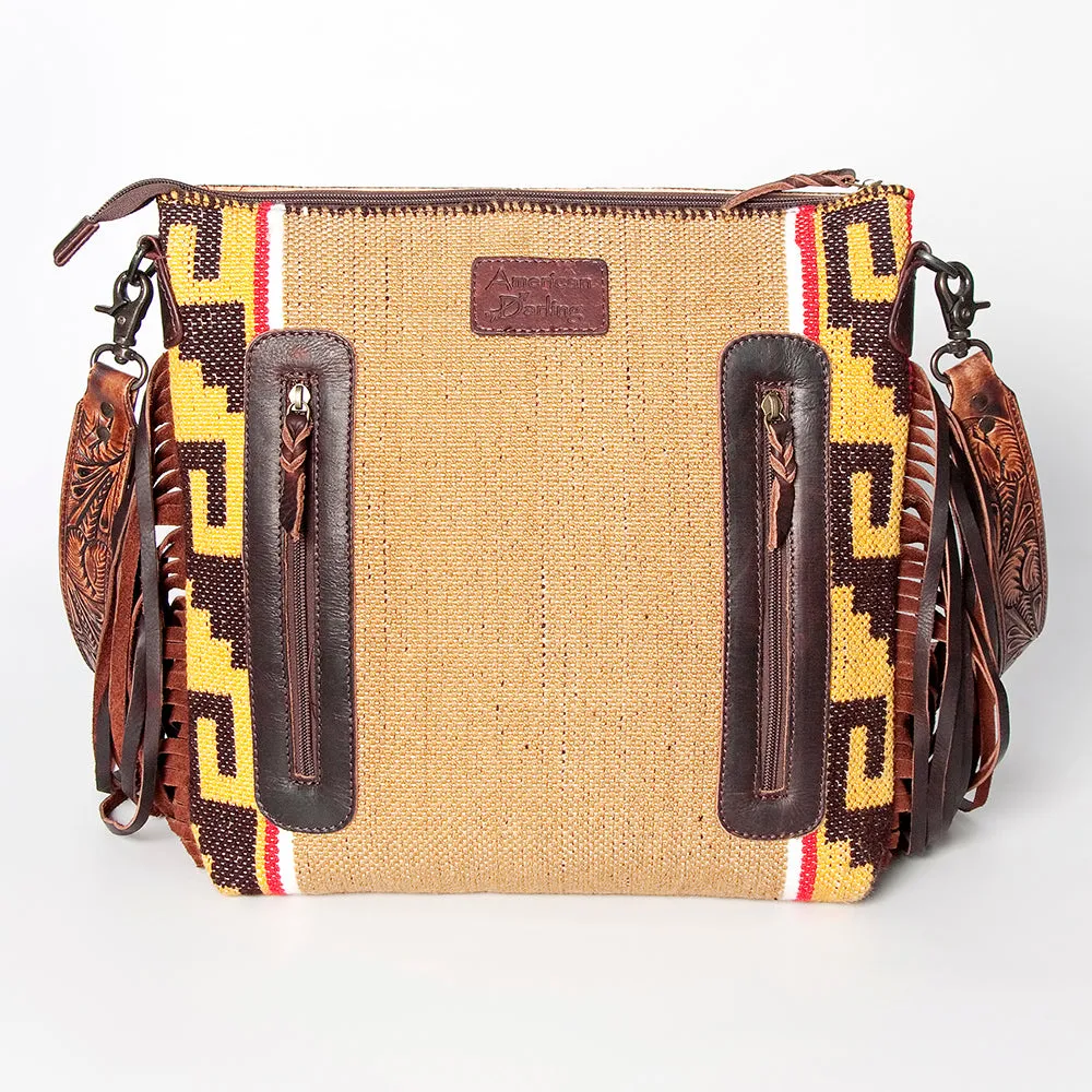 American Darling ADBGZ634 Signature Crossbody Hand Tooled Saddle Blanket Genuine Leather Women Bag Western Handbag Purse