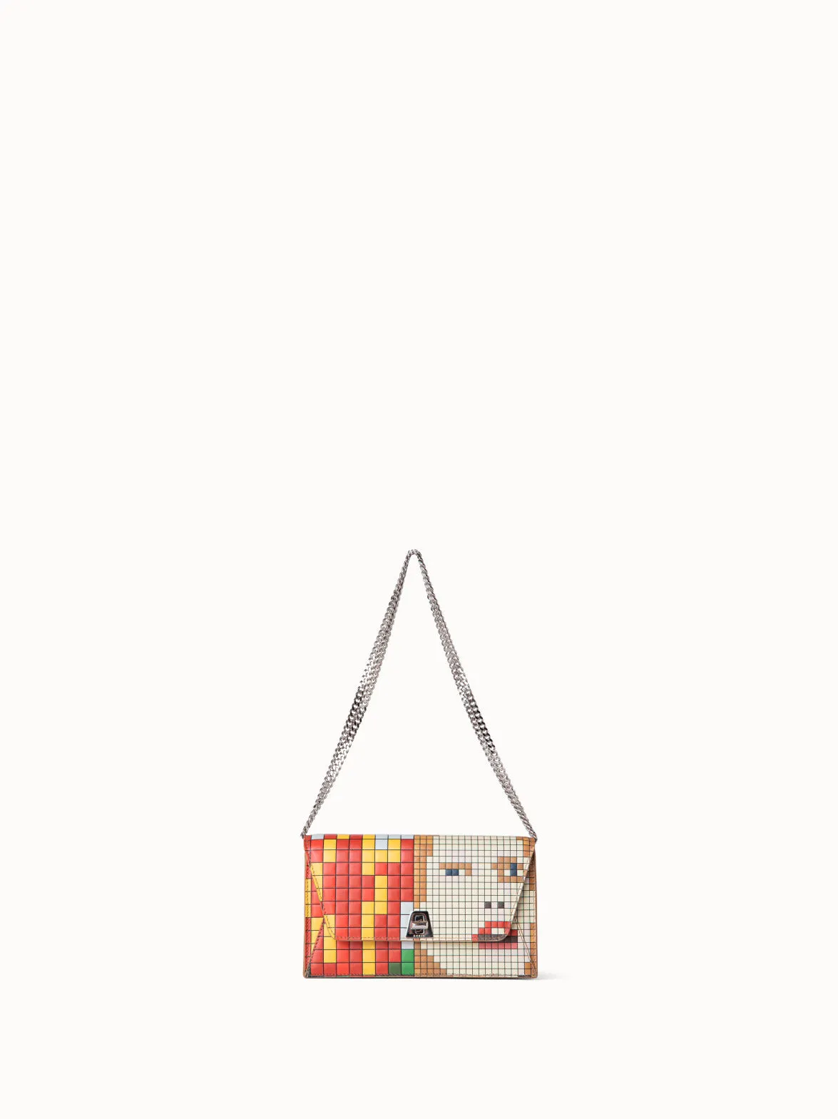 Anouk Envelope in Leather with 3D Drei Teile Print