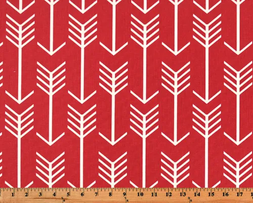 Arrow Timberwolf Red Macon Fabric By Premier Prints