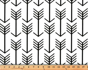 Arrow White Black Fabric By Premier Prints