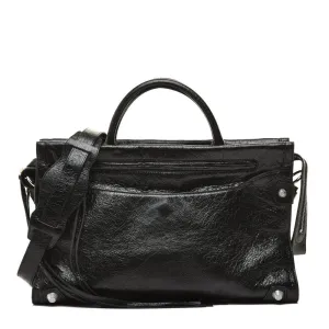 Balenciaga Black Leather Giant Silver Hardware Mute City Small Tote Bag