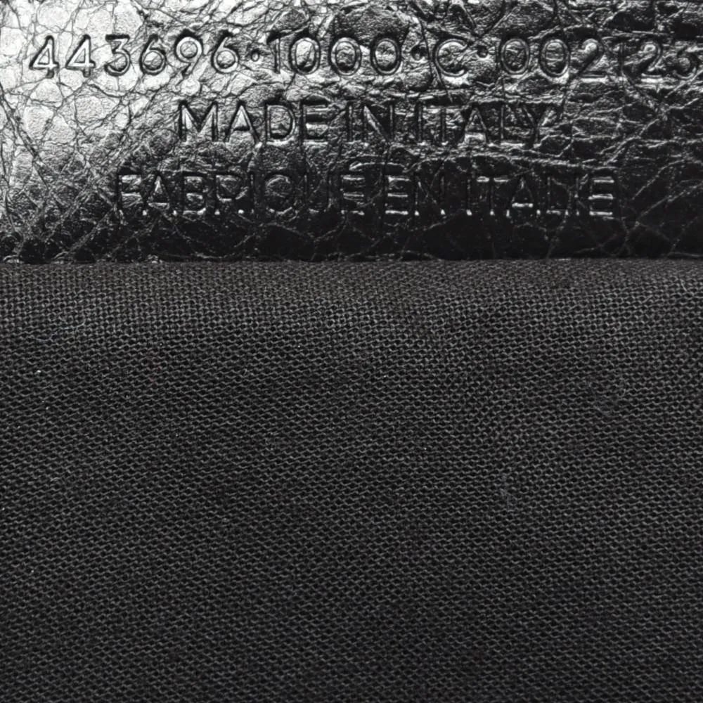 Balenciaga Black Leather Giant Silver Hardware Mute City Small Tote Bag