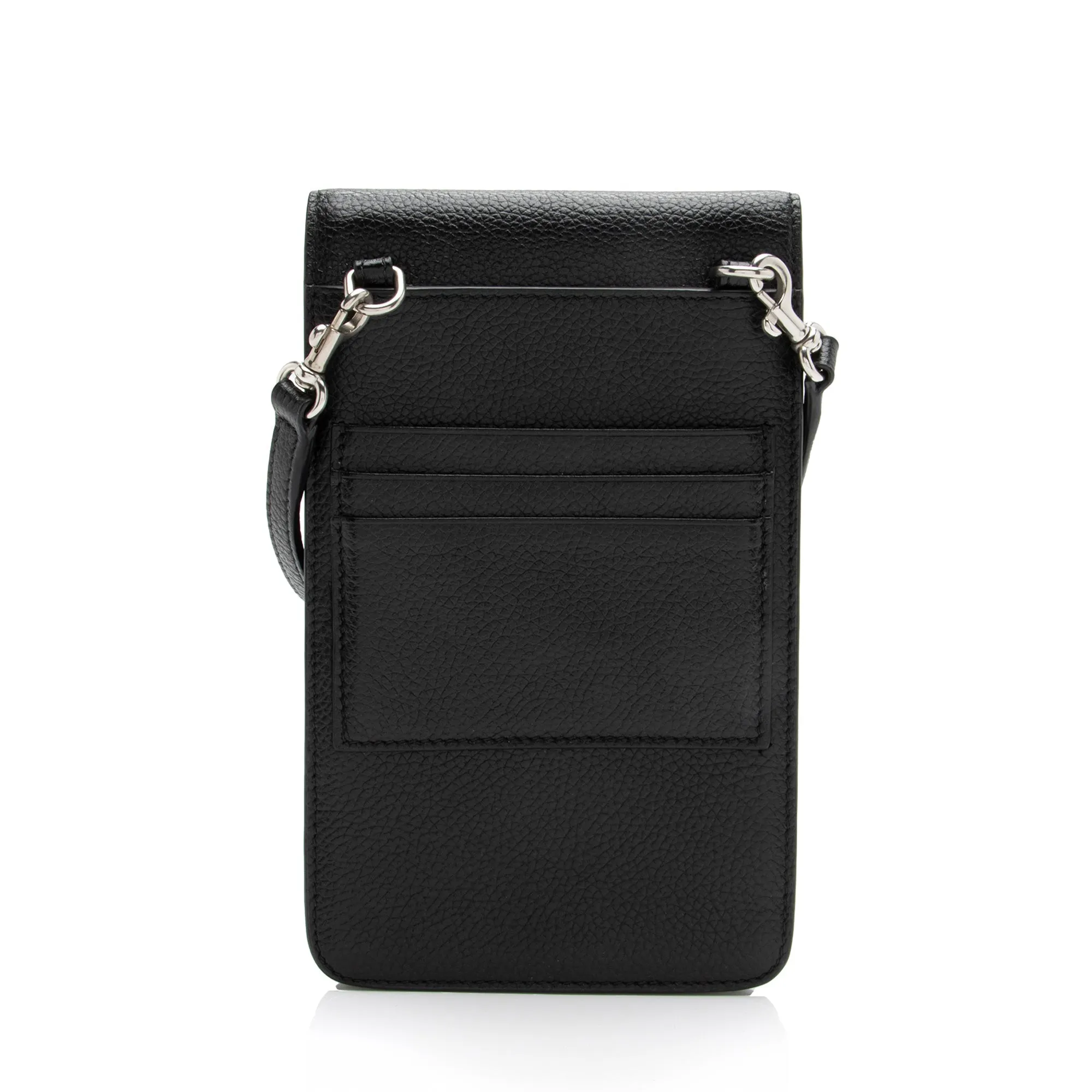 Balenciaga Grained Calfskin Logo Cash Phone Card Holder Flap Bag (SHF-23466)