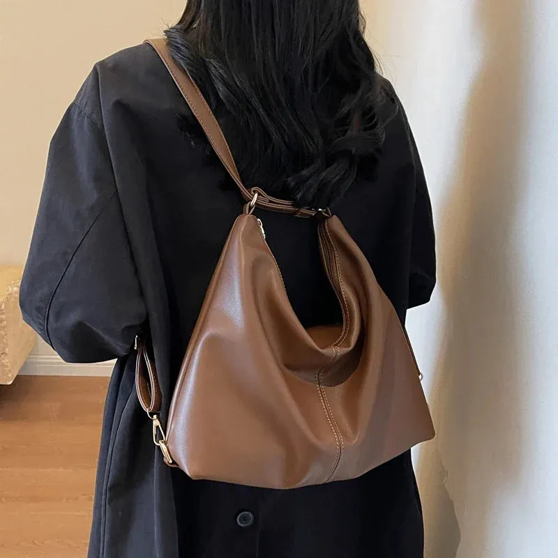 binfenxie  Shoulder Bags And Backpack Dual-use For Women Soft PU Leather Large Capacity Shopper Totes Winter New Luxury Handbags
