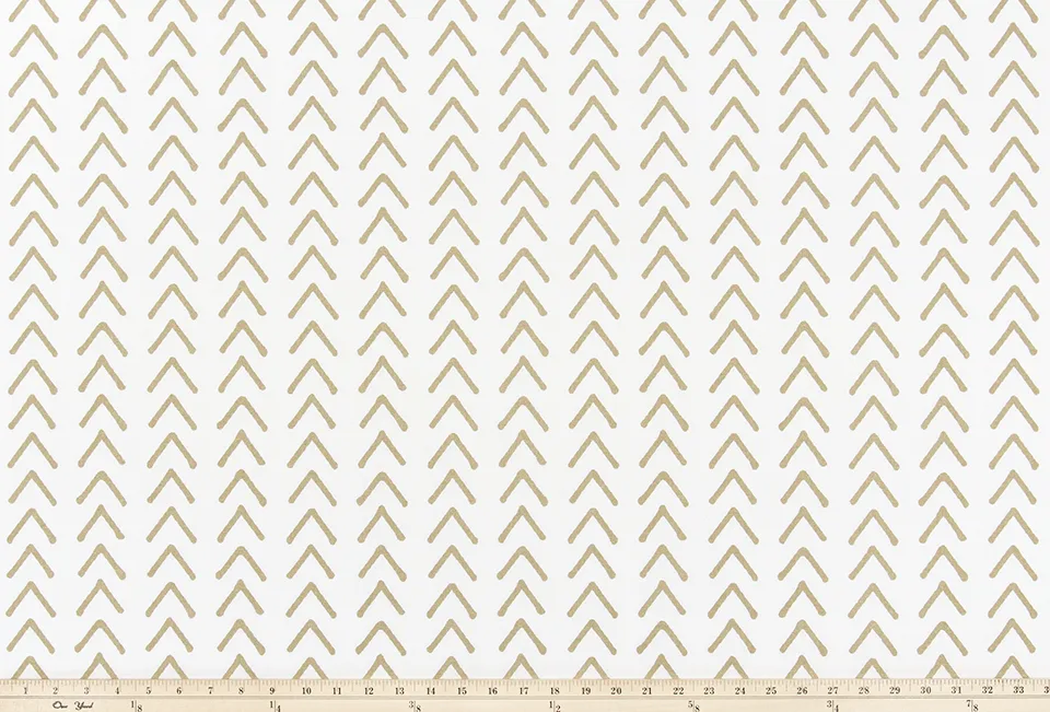 Boho White/Athena Gold (Metallic) Fabric By Premier Prints