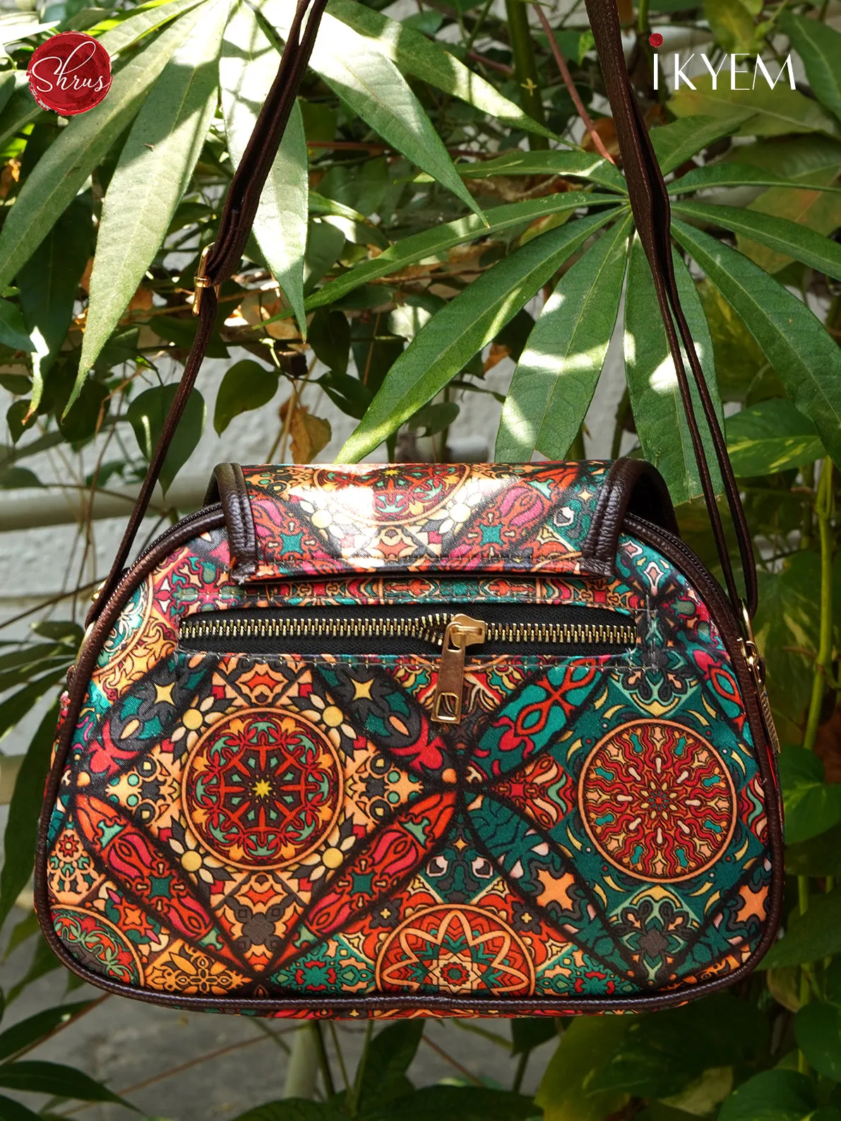 Brown & Multicolor - Printed Bag