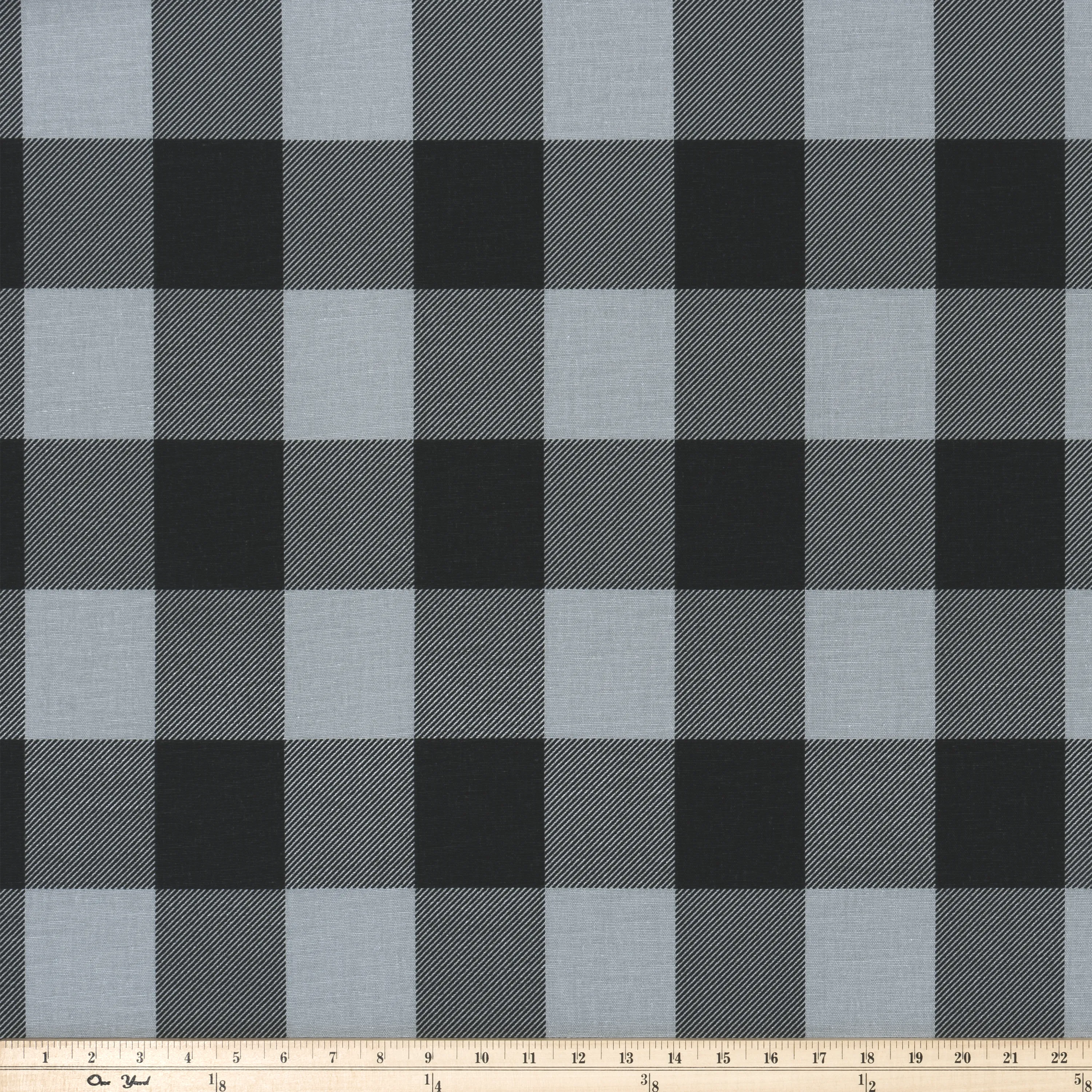 Buffalo Check Ash/Black Fabric By Premier Prints
