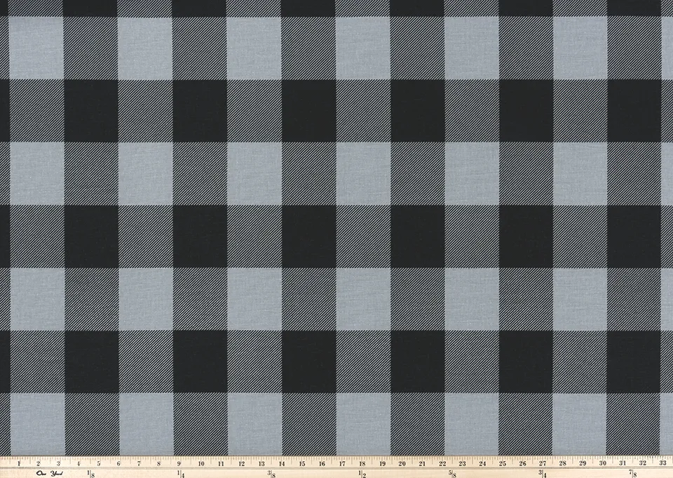 Buffalo Check Ash/Black Fabric By Premier Prints
