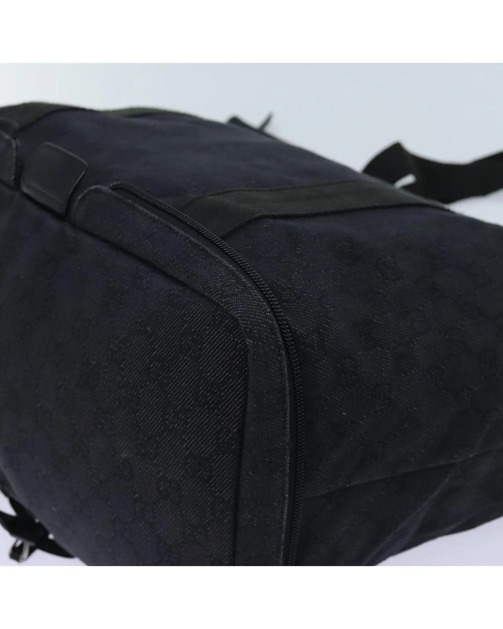 Canvas Tote Bag with GG Design in Black