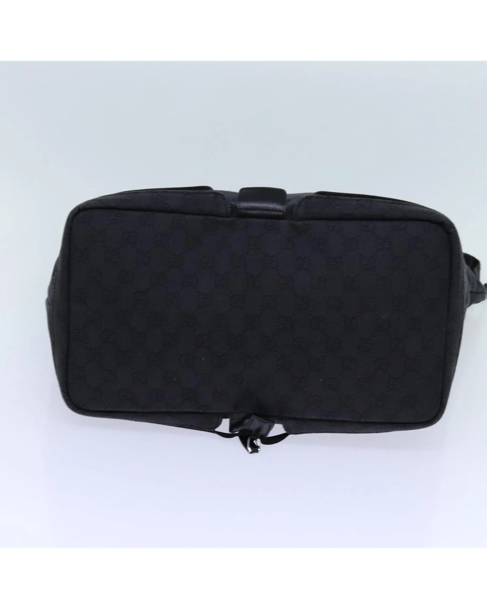 Canvas Tote Bag with GG Design in Black