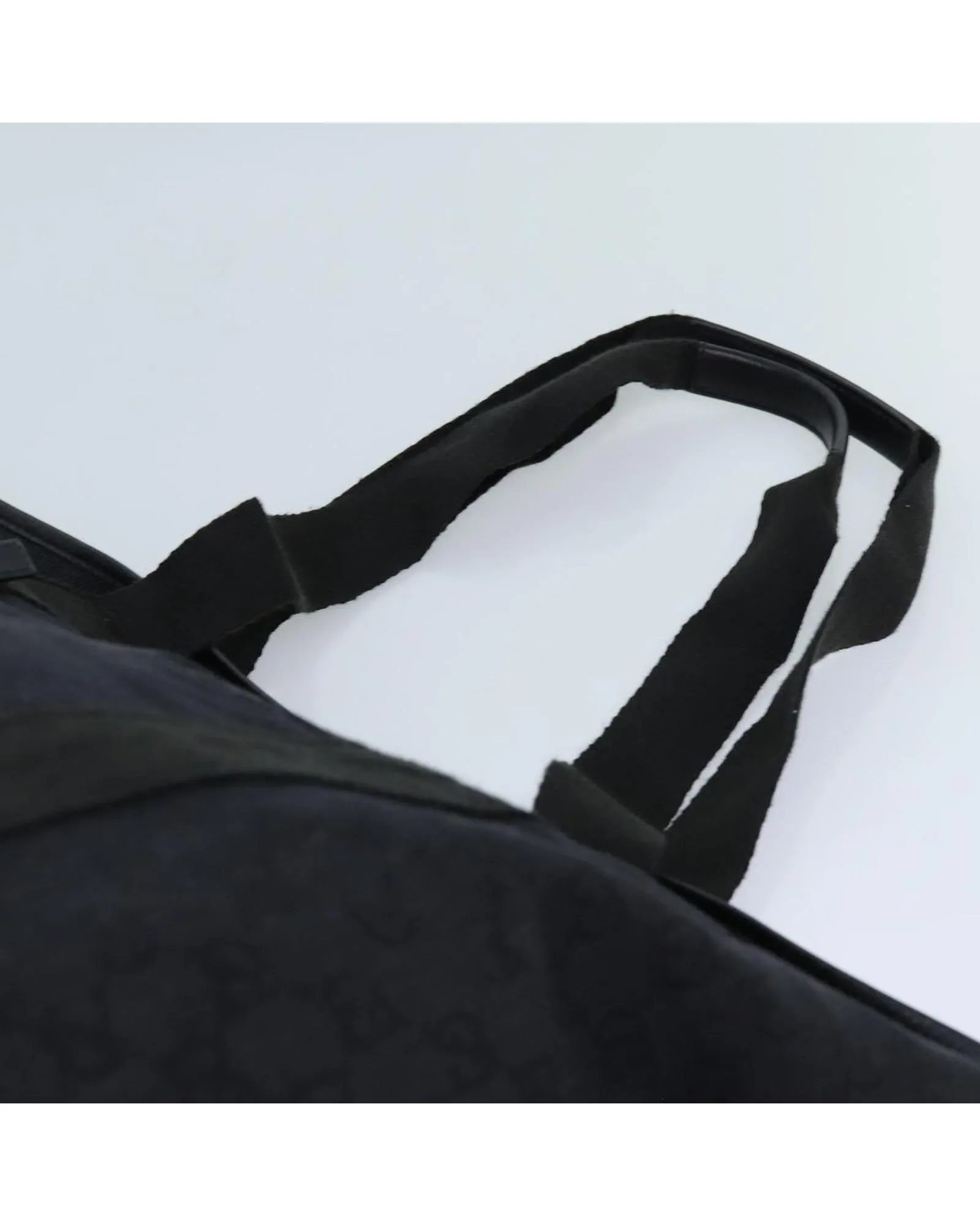 Canvas Tote Bag with GG Design in Black