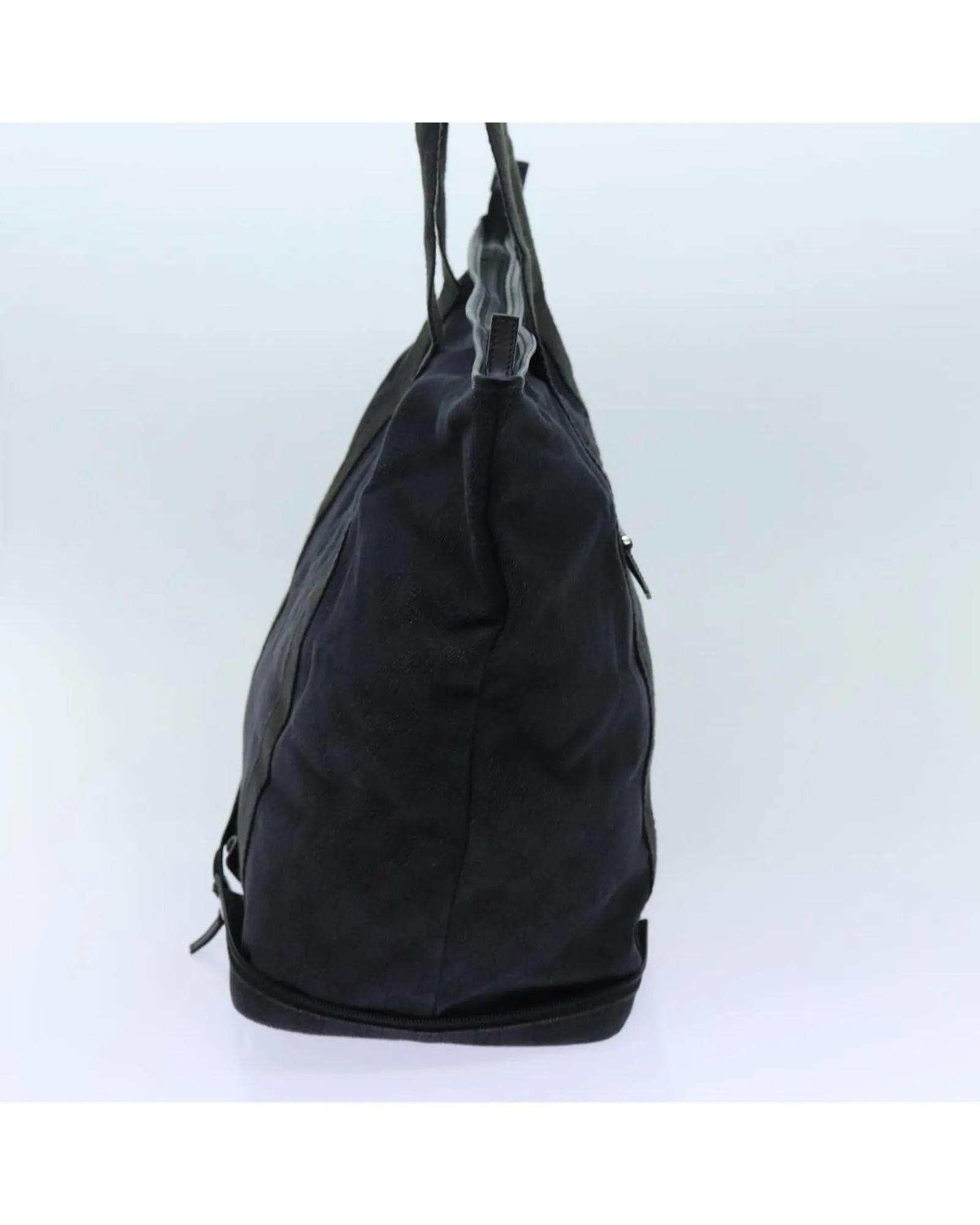 Canvas Tote Bag with GG Design in Black