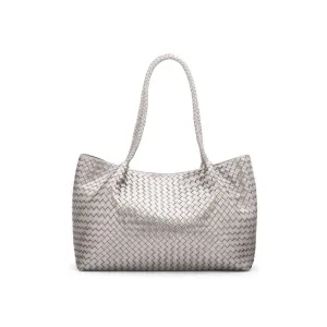 Cassidy Woven Slouchy Bag - Silver