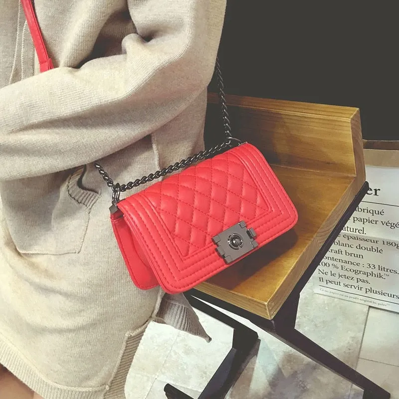 Chain Shoulder Plaid Cross body  Messenger Bag