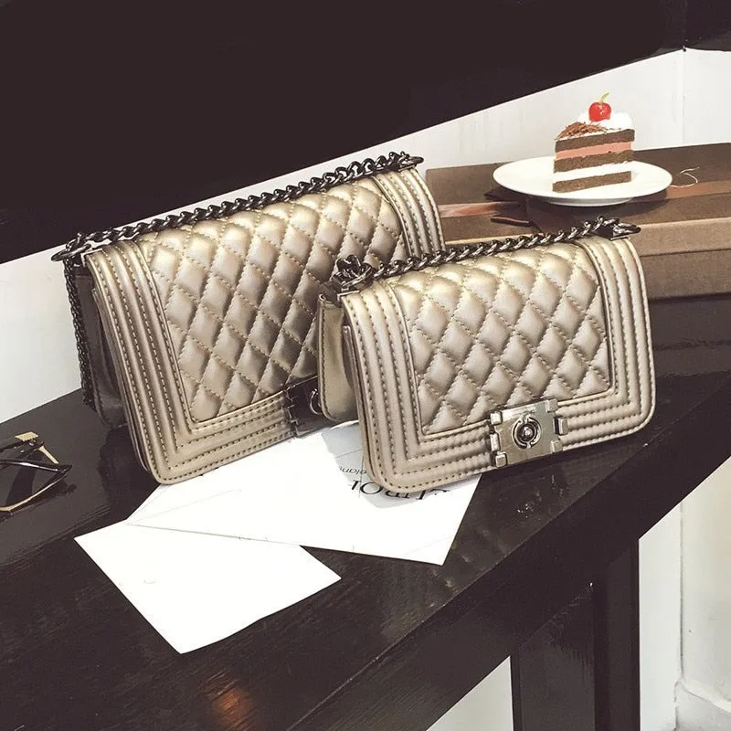 Chain Shoulder Plaid Cross body  Messenger Bag