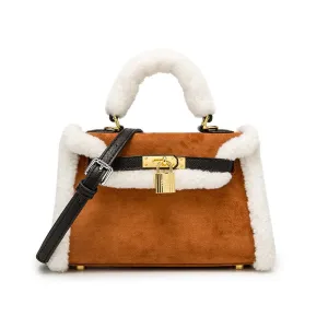 Christmas Gift Brand Designer Faux Fur Shoulder Bags for Women Plush Ladies Crossbody Bag Winter Cute Female Purses and Handbag Party Dating