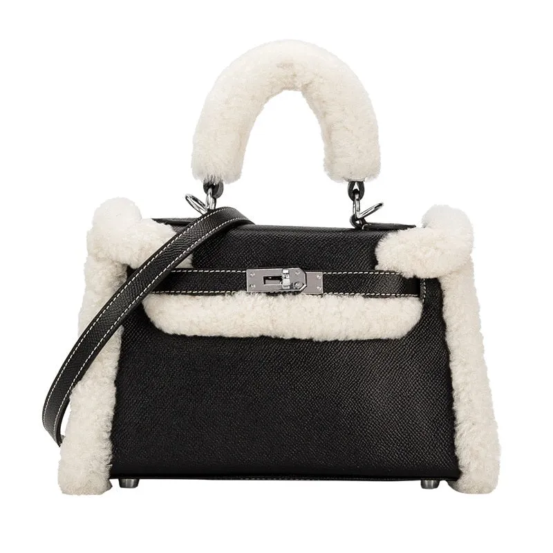 Christmas Gift Brand Designer Faux Fur Shoulder Bags for Women Plush Ladies Crossbody Bag Winter Cute Female Purses and Handbag Party Dating