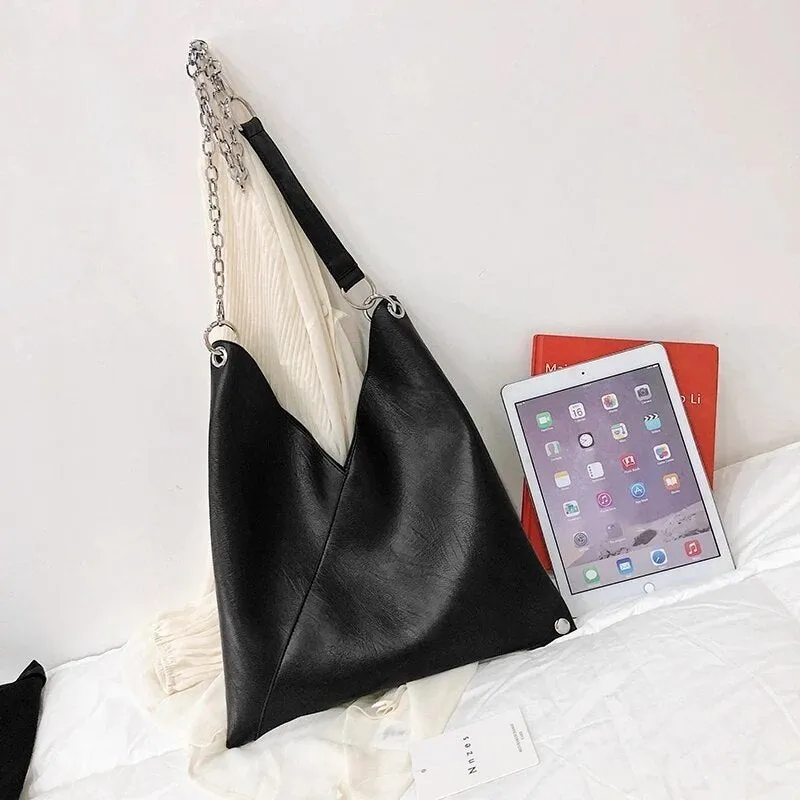 Christmas Gift Fashion Contrast Soft Leather Handbag for Women 2021 Luxury Handbags Women Bags Designer Large Capacity Shoulder Messenger Bag