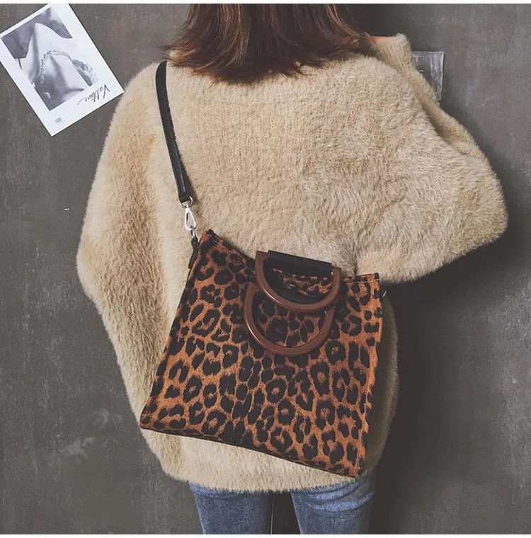 Christmas Gift Fashion Leopard Printing Large Capacity Women Handbags Female Causal Tote Shoulder Bag Women's Bags Purses And Handbags Luxury
