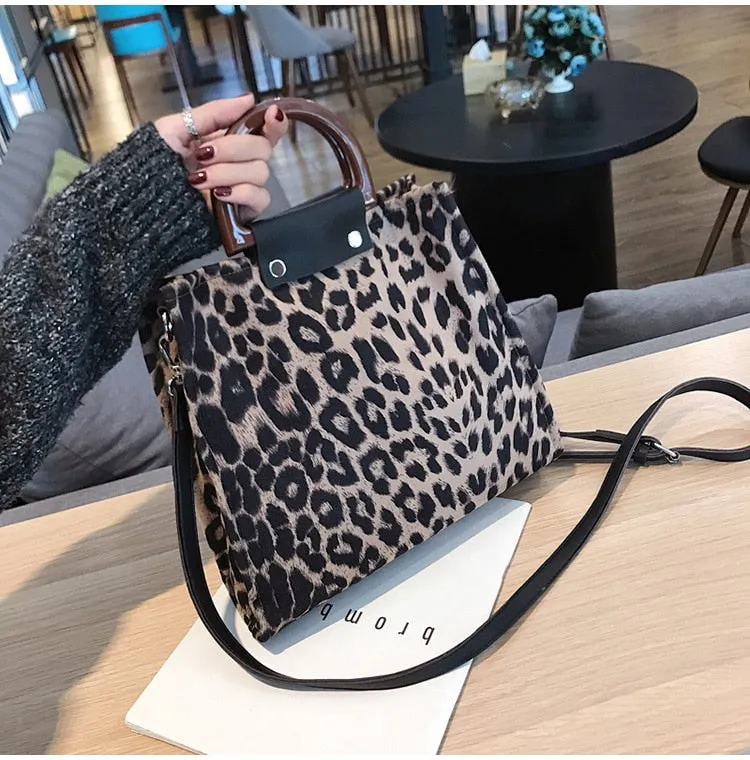 Christmas Gift Fashion Leopard Printing Large Capacity Women Handbags Female Causal Tote Shoulder Bag Women's Bags Purses And Handbags Luxury