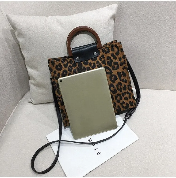 Christmas Gift Fashion Leopard Printing Large Capacity Women Handbags Female Causal Tote Shoulder Bag Women's Bags Purses And Handbags Luxury