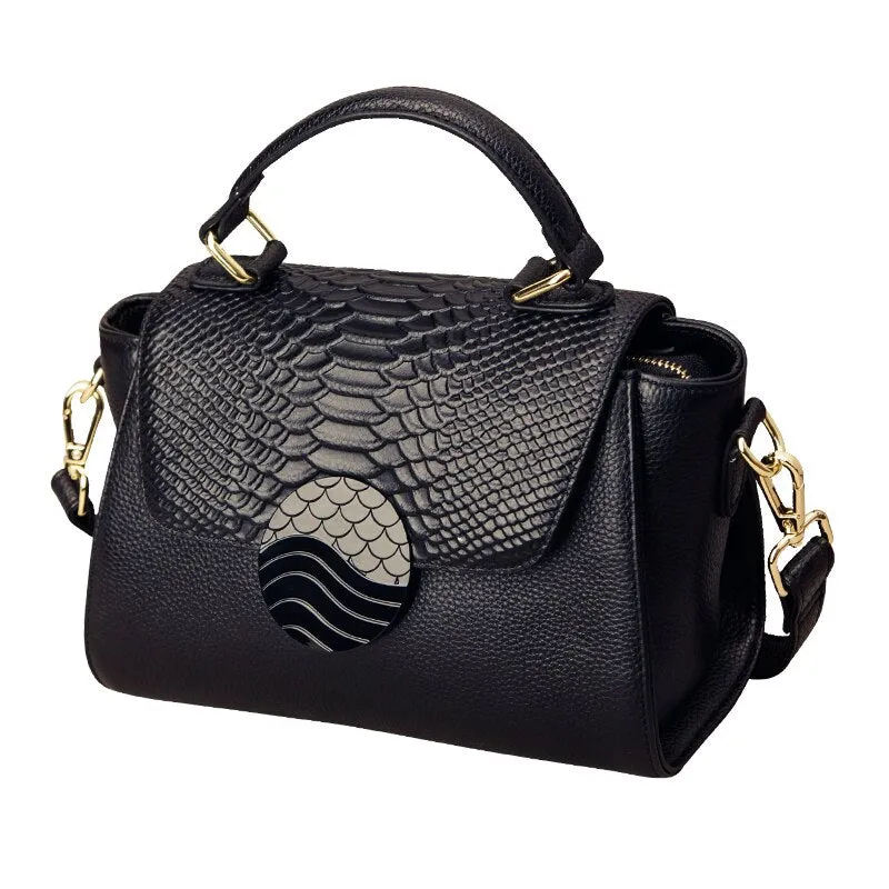 Christmas Gift Genuine leather handbags 2021 new trendy top layer cowhide large capacity messenger bag ladies shoulder handbag wild swallow bag