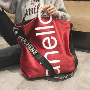 Christmas Gift New Large-capacity Velvet Handbag Fashion Lady Letter Shoulder Crossbody Bag High Quality Women's Shopping Bag Tote