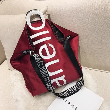 Christmas Gift New Large-capacity Velvet Handbag Fashion Lady Letter Shoulder Crossbody Bag High Quality Women's Shopping Bag Tote