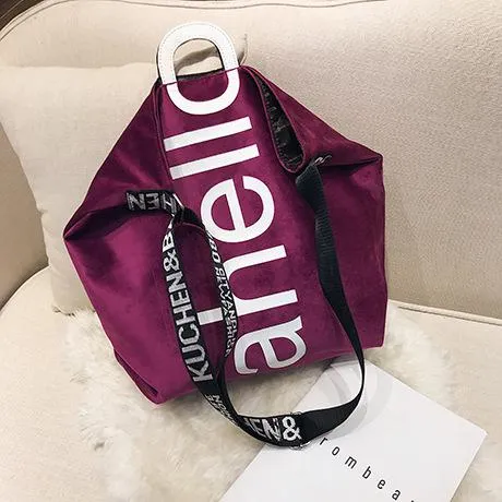 Christmas Gift New Large-capacity Velvet Handbag Fashion Lady Letter Shoulder Crossbody Bag High Quality Women's Shopping Bag Tote